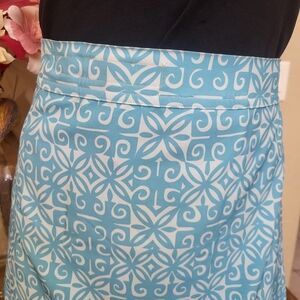 Ripskirt Hawaii Blue and White Geometric Swim Coverup Skirt